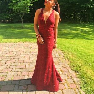 Red Sparkle Prom Dress